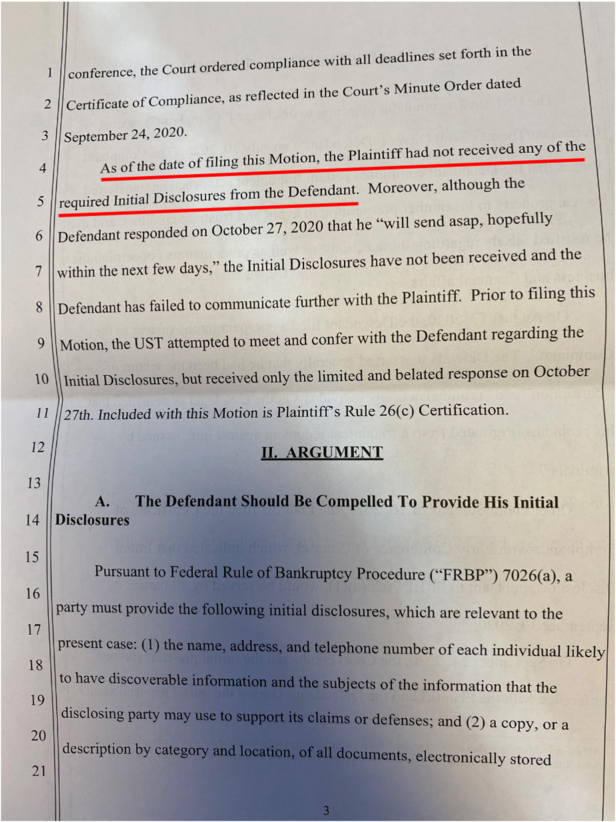 evidence of wrongdoing